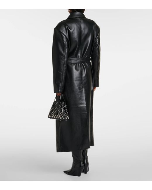 Frankie Shop Black Tina Faux Leather Trench Coat