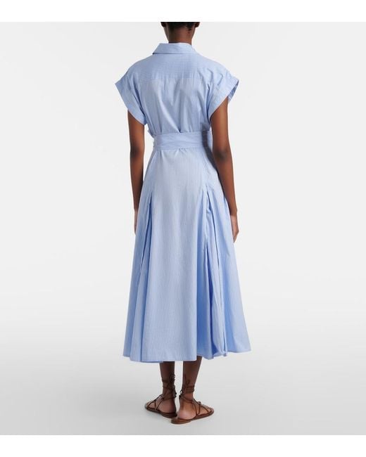 Polo Ralph Lauren Blue Bengal Stripe Cotton Shirt Dress