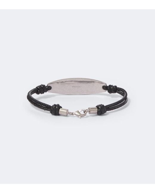 Saint Laurent White Leather Bracelet for men