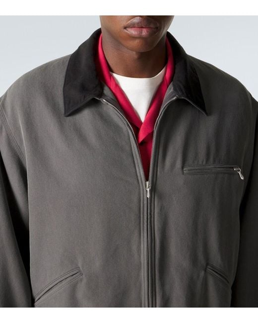 A.PRESSE Gray Vintage Cotton And Silk Twill Jacket for men