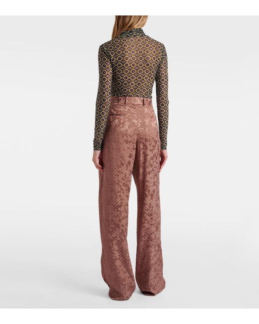 Dries Van Noten Multicolor Belted Printed Wide-Leg Pants
