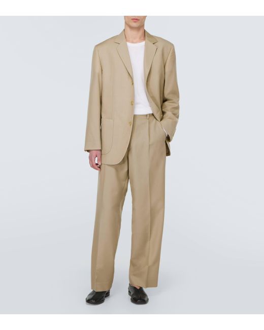 Auralee Natural Wool And Mohair Wide-leg Pants for men