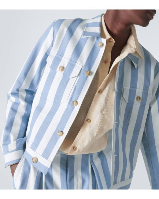Veste rayee en jean King & Tuckfield pour homme en coloris Blue
