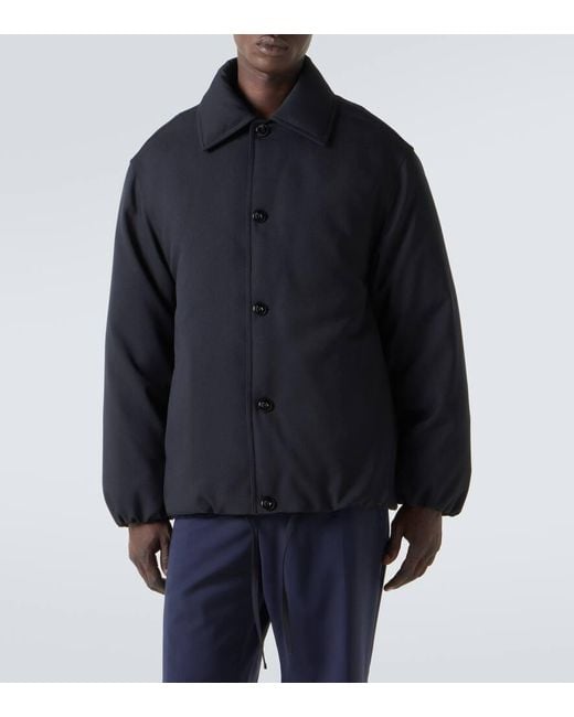 Jil Sander Blue Gathered Down Jacket for men