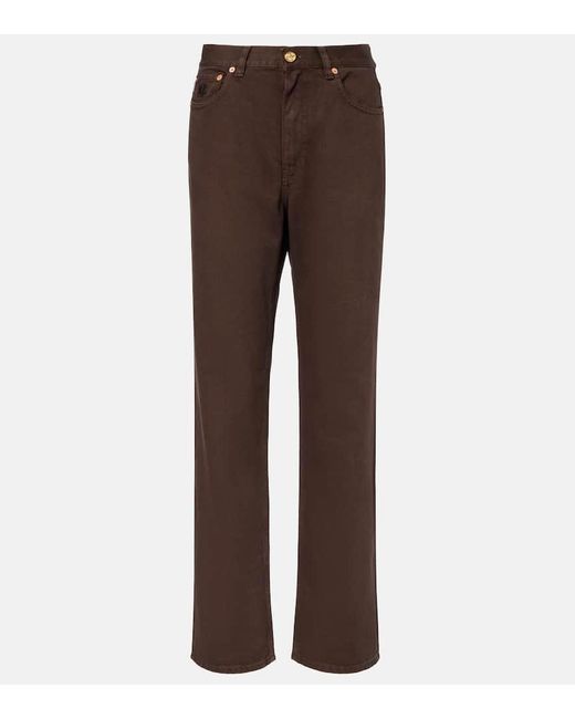 Blazé Milano Brown Paso Embroidered Straight Jeans
