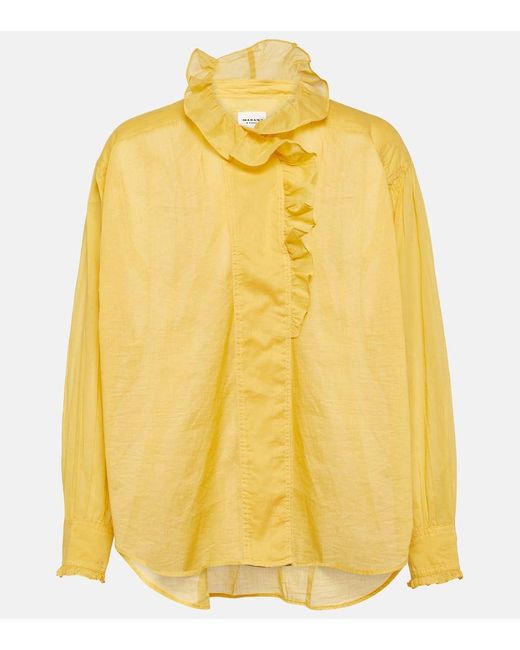 Isabel Marant Yellow Bluse Pamias aus Baumwoll-Voile