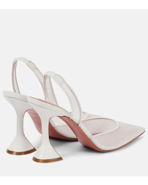 AMINA MUADDI Pink Holli Mesh Slingback Pumps