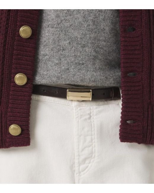Brunello Cucinelli Brown Leather Belt for men