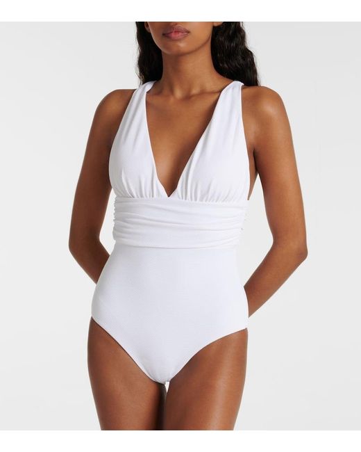 Melissa Odabash White Panarea Swimsuit