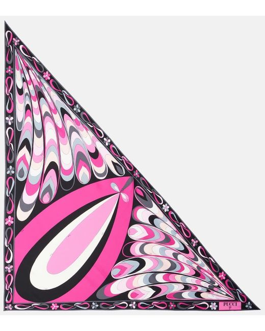 Emilio Pucci Pink Maddalena And Onde Silk Scarf