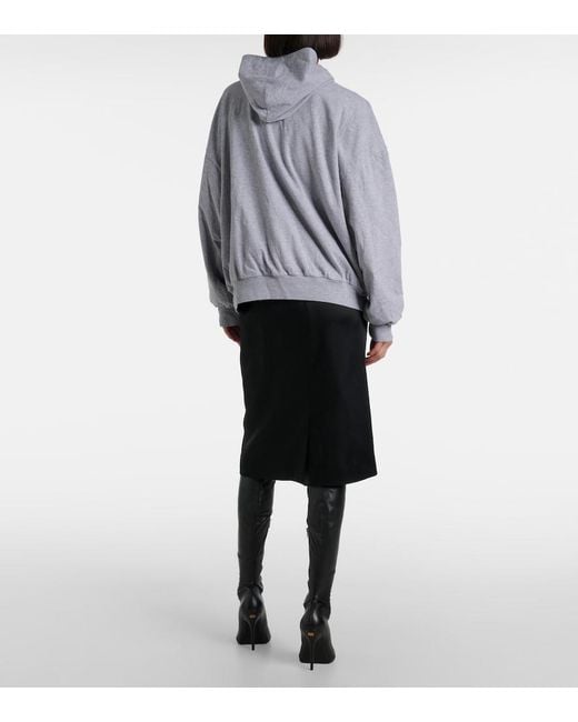 Balenciaga Gray Logo Cotton Jersey Hoodie