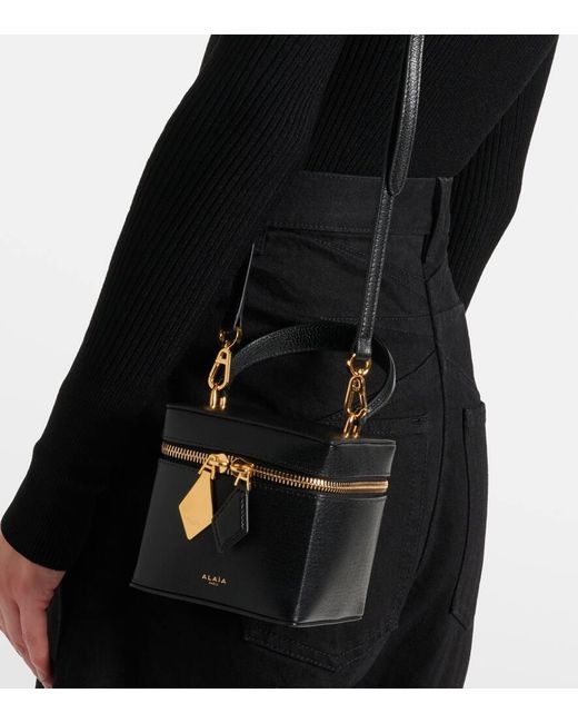 Alaïa Black Schultertasche Cube Aus Leder