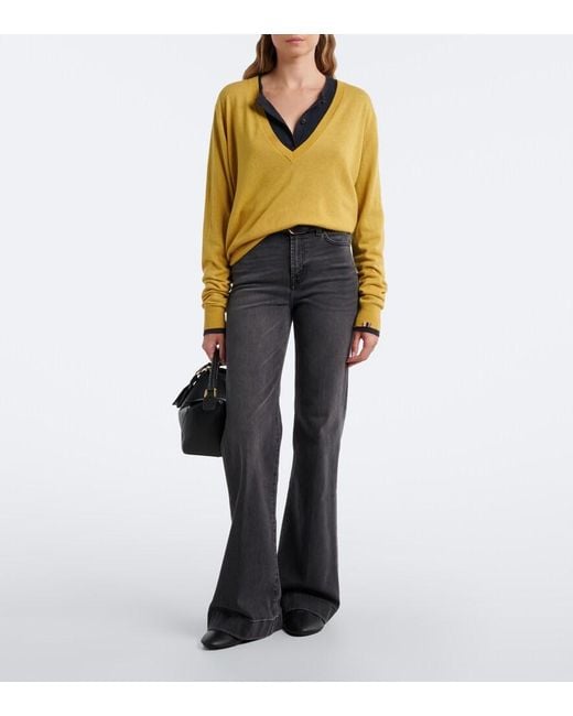 7 For All Mankind Gray Modern Dojo Flared Jeans