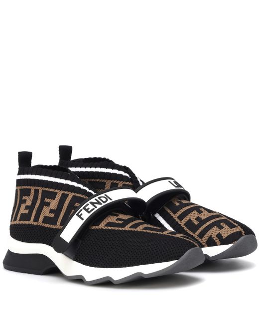 Fendi Black Ff Velcro Sock Trainers