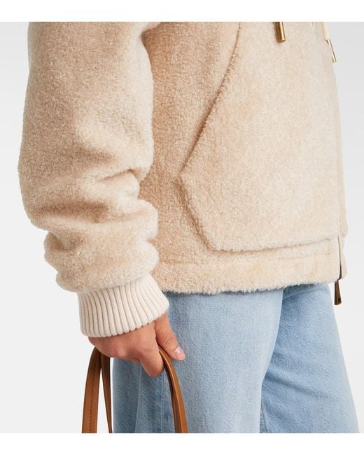 Moncler Natural Terry Zip-Up Hoodie