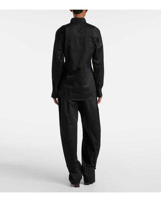 Camisa De Saten De Algodon Lemaire de color Black