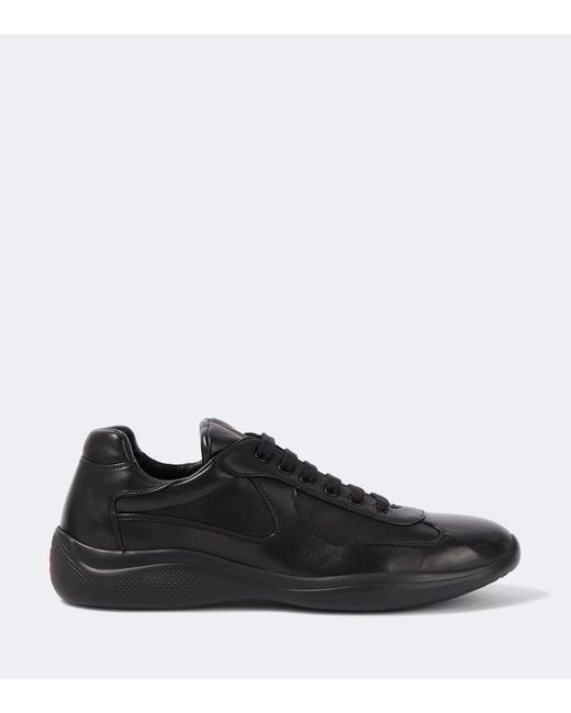 Prada Black America's Cup Leather Sneakers for men