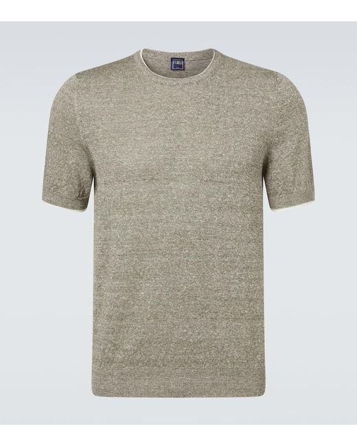Fedeli Pullover Aus Leinen Und Baumwolle in Gray für Herren