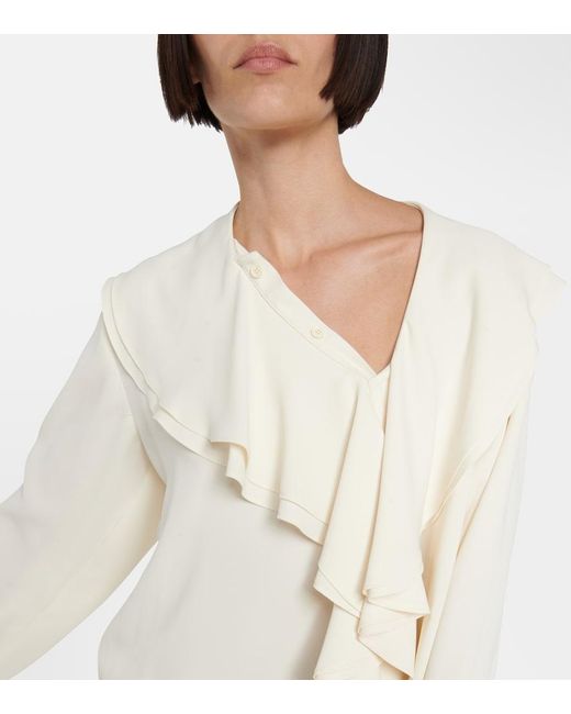 MM6 by Maison Margiela White Ruffle-Trimmed Minidress
