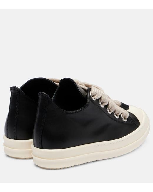 Rick Owens Black Sneakers Jumbolace Aus Leder