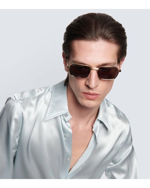 Cartier Gray Rectangular Sunglasses for men
