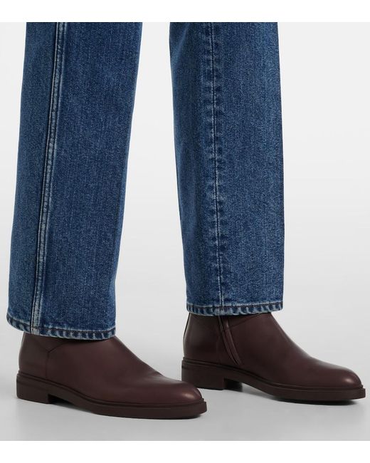 Loro Piana Blue Brooke Mid-Rise Cropped Straight Jeans