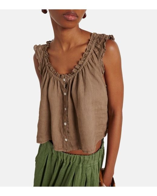 Velvet Brown Tana Linen Top