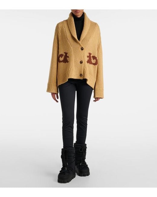 Goldbergh Natural Nora Intarsia Wool-Blend Cardigan