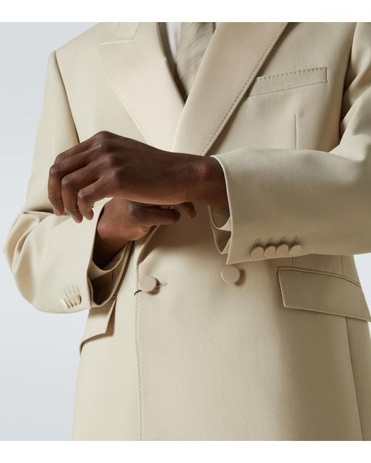 Saint Laurent Natural Wool Tuxedo Blazer With Satin Lapel for men