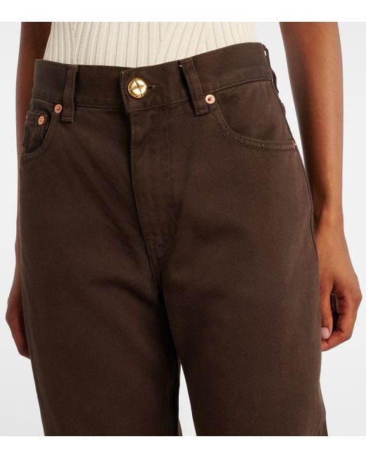 Blazé Milano Brown Paso Embroidered Straight Jeans