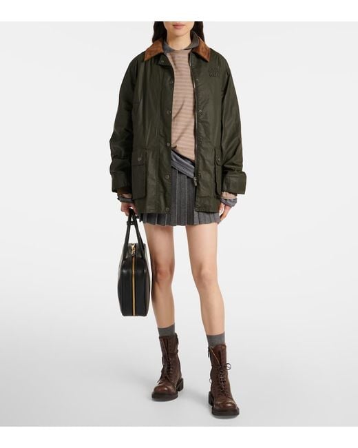 Miu Miu Gray Minirock Aus Kaschmir Und Wolle