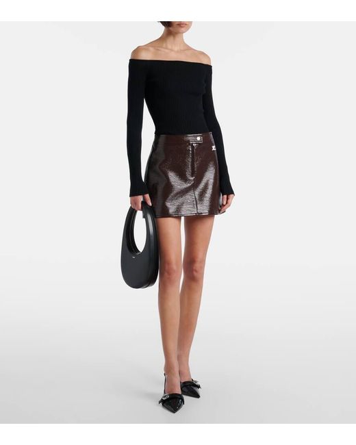 Top A Encolure Bardot Courreges en coloris Black