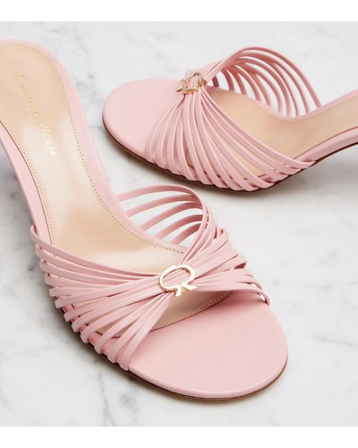 Gianvito Rossi Pink Vyna 70 Leather Mules