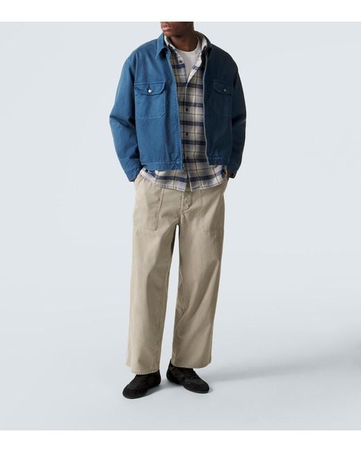 A.PRESSE Blue Vintage Cotton Jacket for men