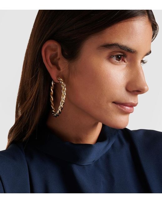 Jennifer Fisher Metallic Twisted 14Kt-Plated Hoop Earrings
