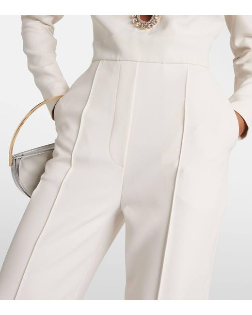 Jumpsuit con cut-out e cristalli di Elie Saab in White