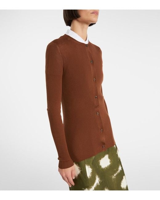 Prada Brown Virgin Wool Cardigan