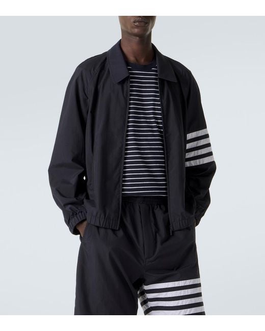Thom Browne Blue 4-Bar Ripstop Blouson Jacket for men