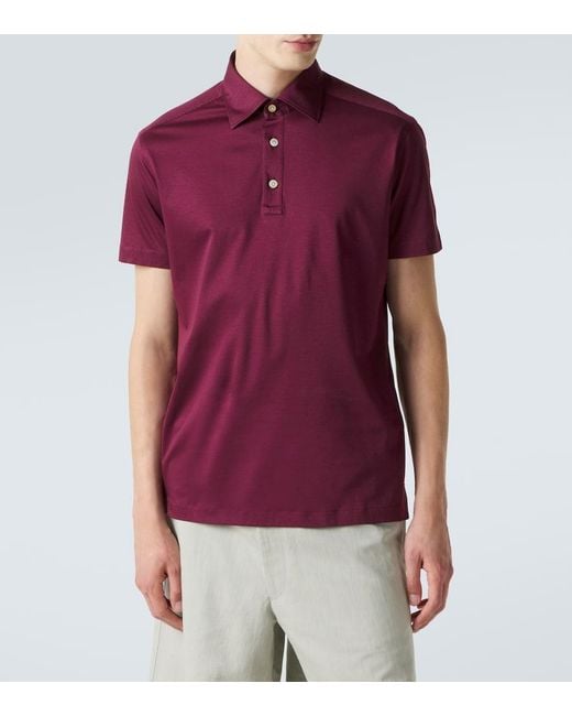 Kiton Red Cotton Polo Shirt for men