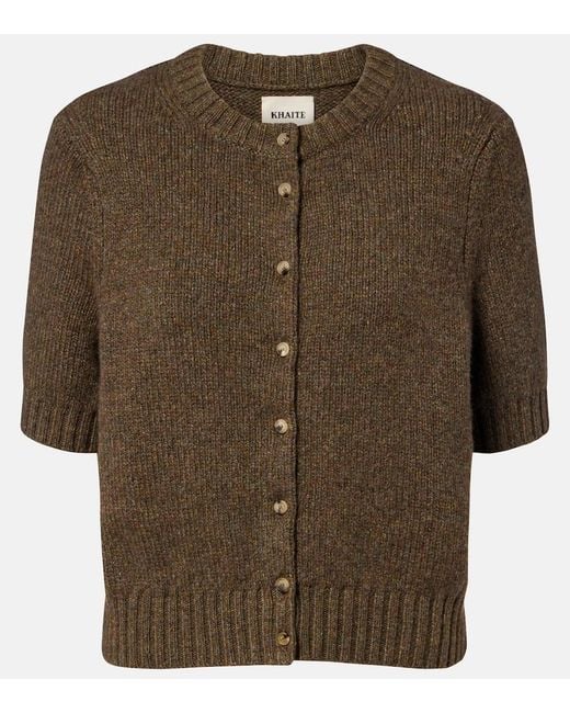 Khaite Green Nora Cashmere Cardigan