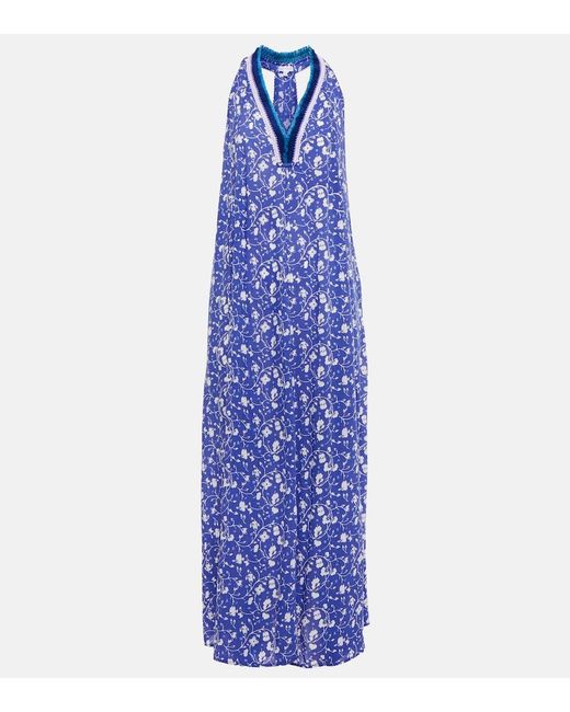 Poupette Blue Nava Floral Maxi Dress