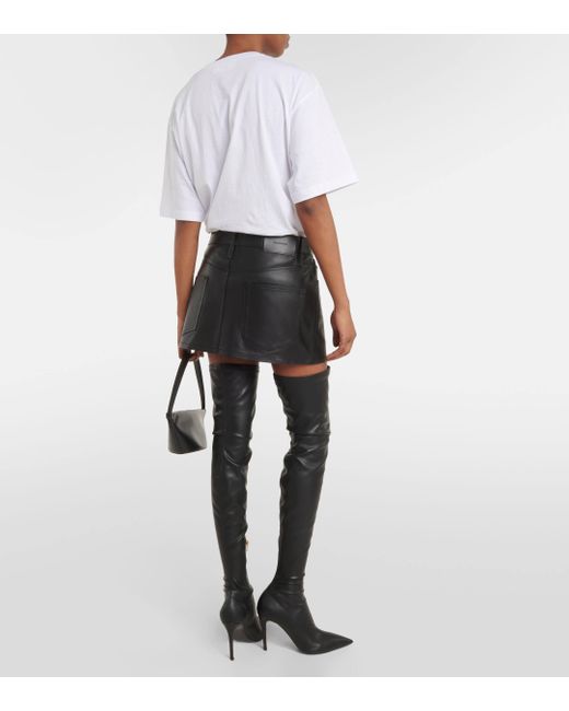 Wardrobe NYC Black Micro Leather Miniskirt