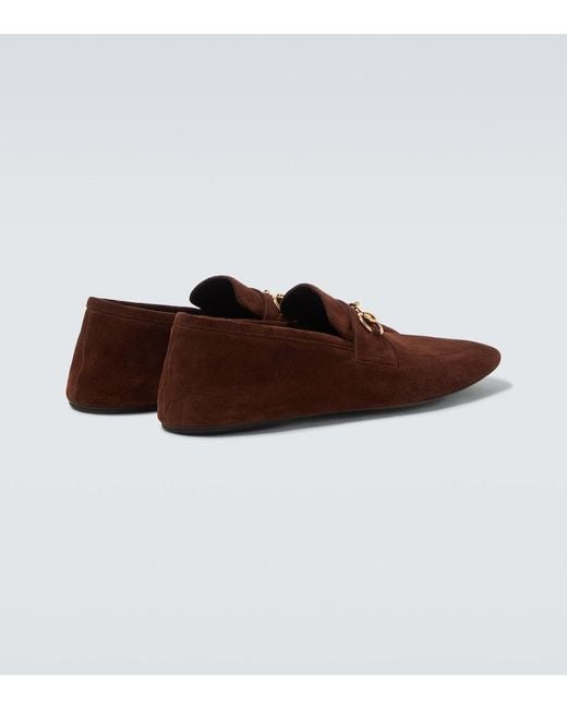 Gucci Brown Ragazzo Horsebit Suede Loafers for men