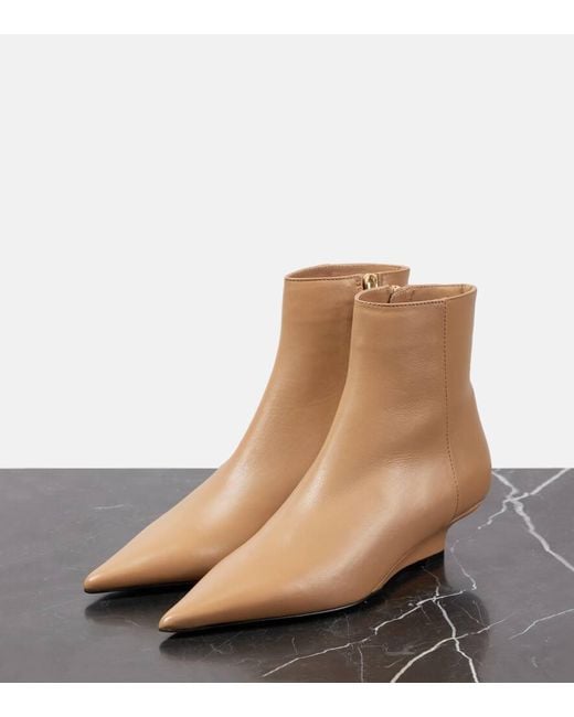 Totême  Natural Sharp 40 Leather Ankle Boots
