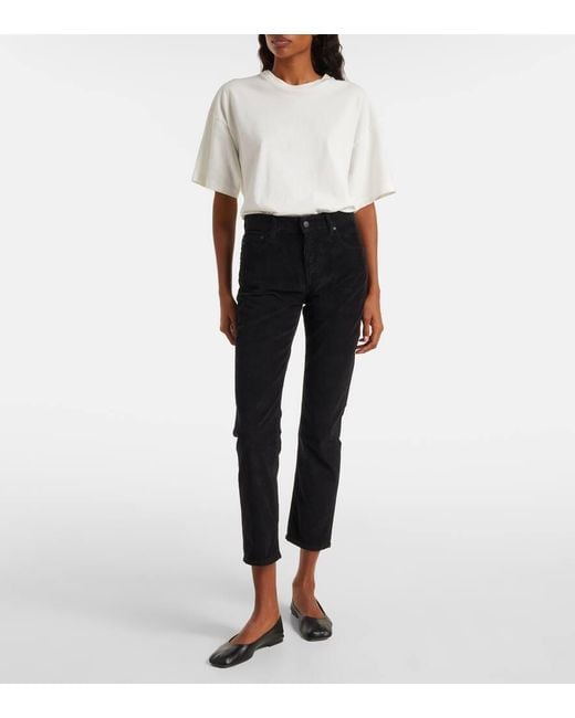 AG Jeans Blue Ex Boyfriend Mid-Rise Corduroy Slim Pants