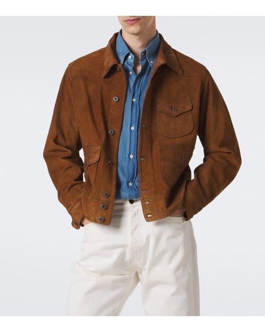 RRL Brown Alston Suede Jacket for men