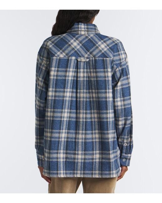 Citizens of Humanity Blue Vintage Plaid Cotton Flannel Shirt