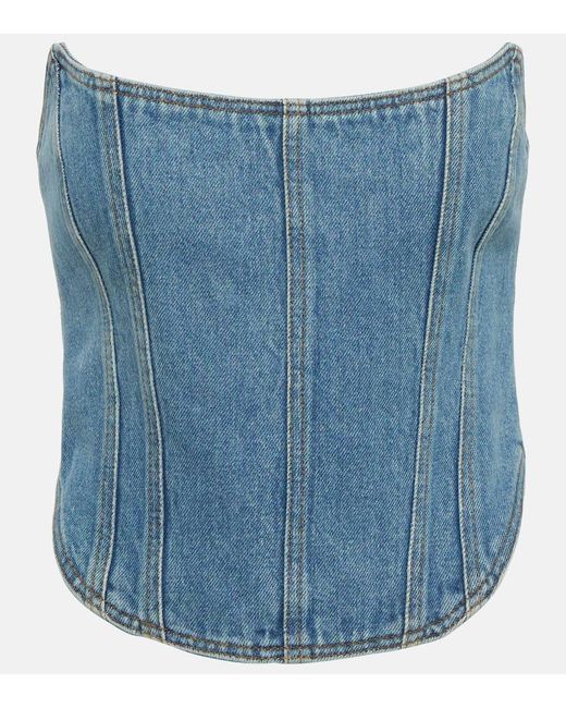 Bustier En Denim Magda Butrym de color Blue