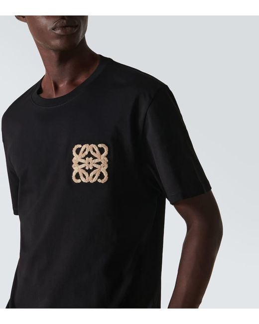 Loewe Paula's Ibiza Anagram Cotton Jersey T-Shirt in Black
