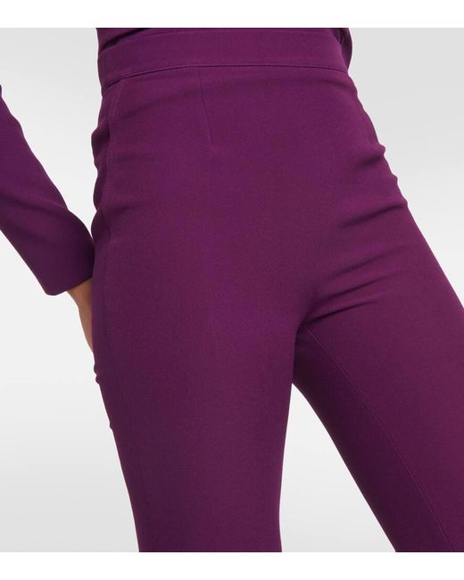 Pantalones flared Halluana de tiro alto Safiyaa de color Purple